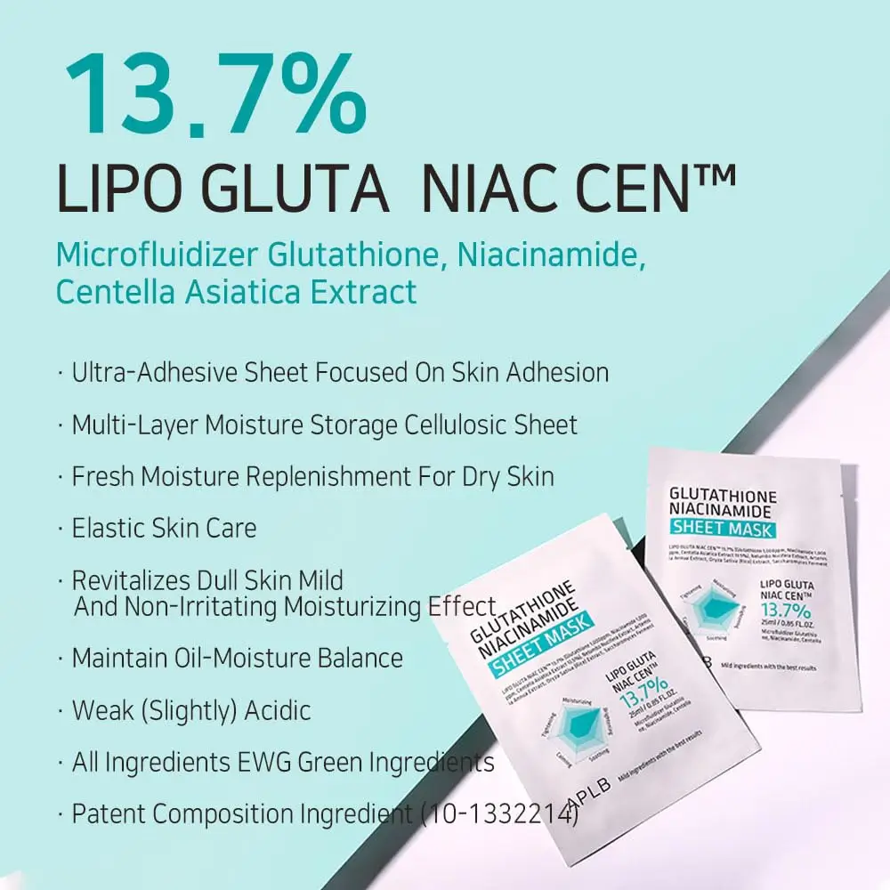 APLB Glutathione Niacinamide Sheet Mask 25ml - Image 2