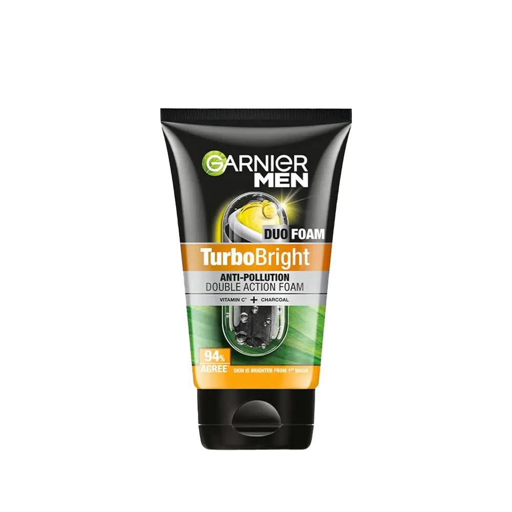 Garnier Men Turbo Bright Double Action Face Wash (100g | India)