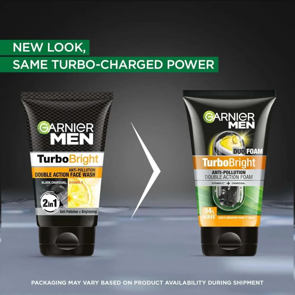 Garnier Men Turbo Bright Double Action Face Wash (100g | India) - Image 2