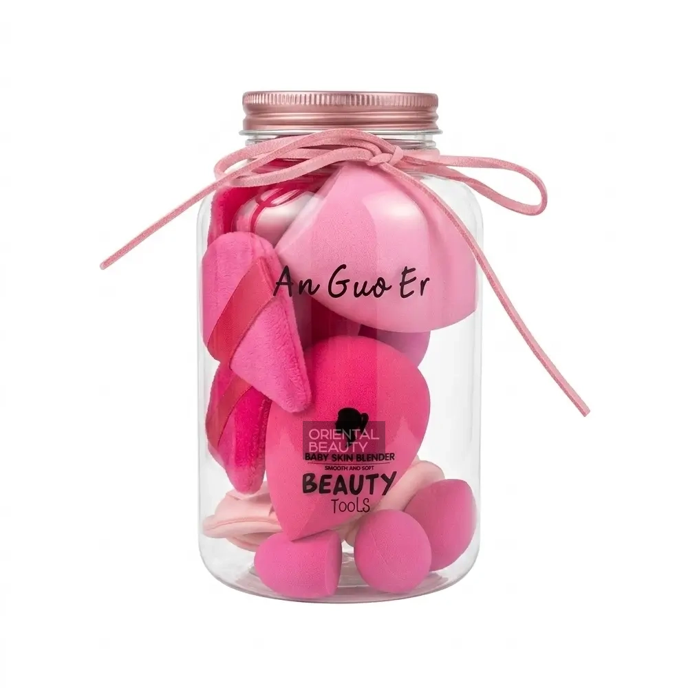 Baby Skin Beauty Blender Tools Set (10pcs | Hot Pink)