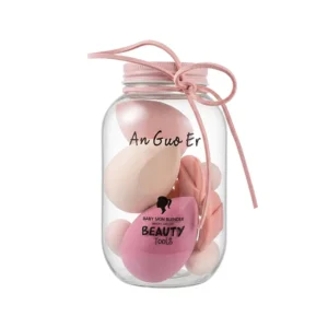 Baby Skin Beauty Blender Tools Set – 10PCS Ultra Soft Makeup Sponge Kit with Storage Jar