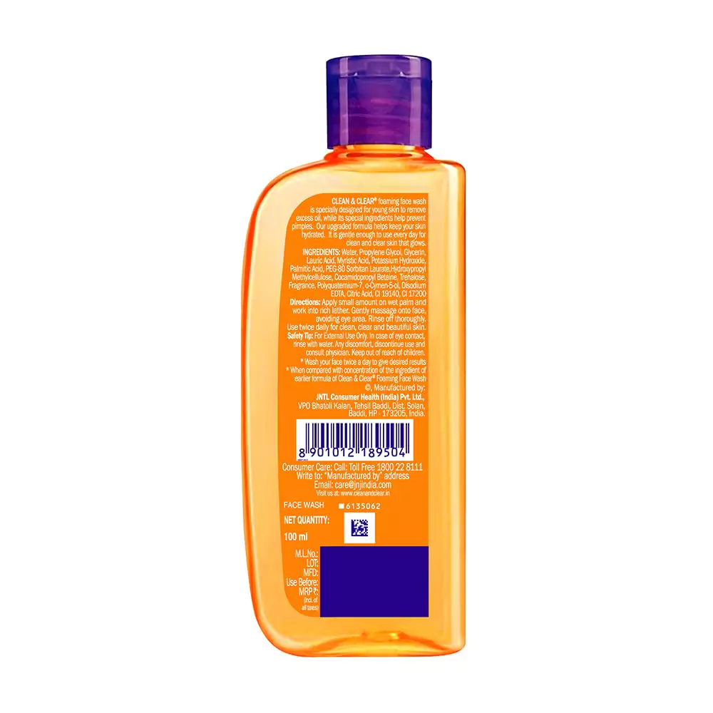 CLEAN & CLEAR Foaming Face Wash (100ml | India)