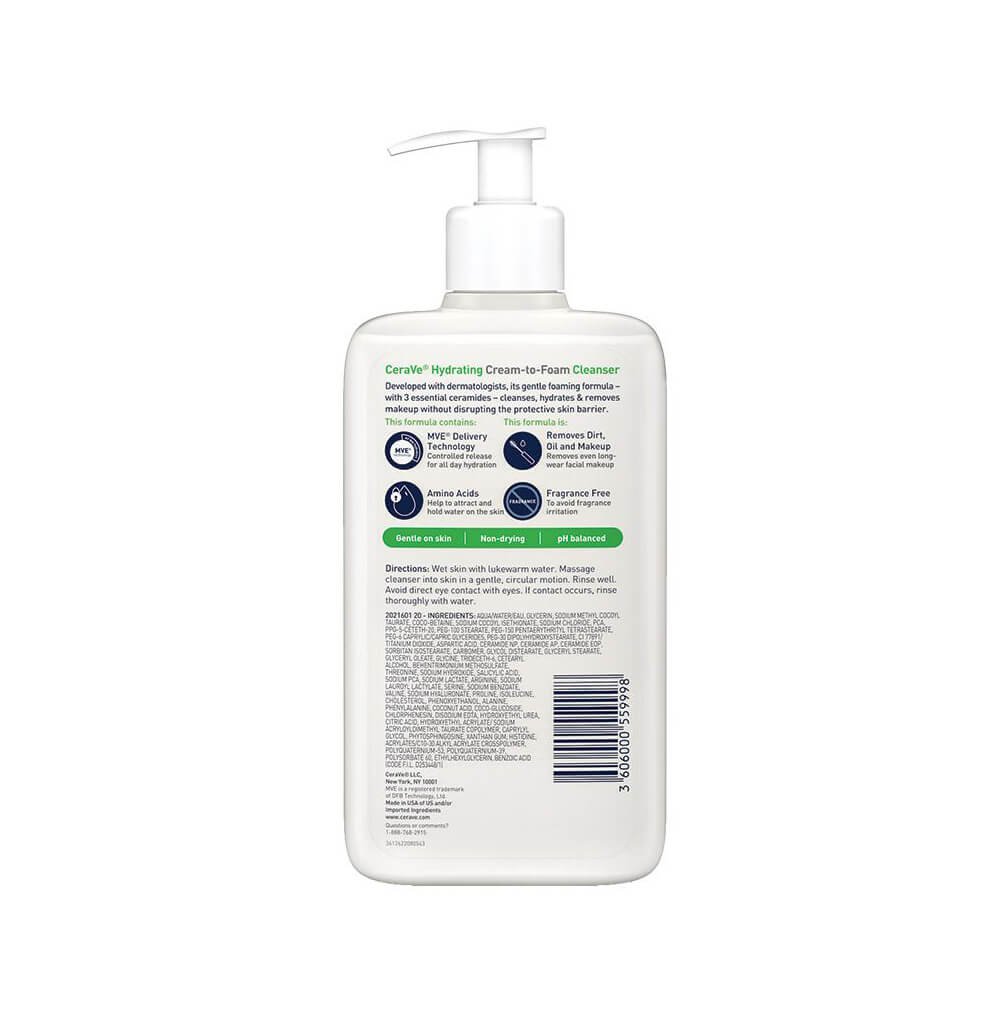 CERAVE Hydrating Cream-to-Foam Cleanser