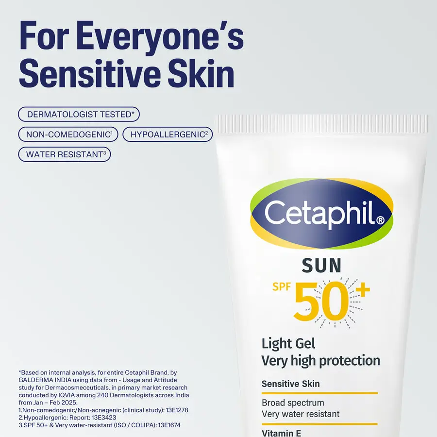 Cetaphil Sun SPF 50+ Light Gel Very high protection Sunscreen (50ml | India)