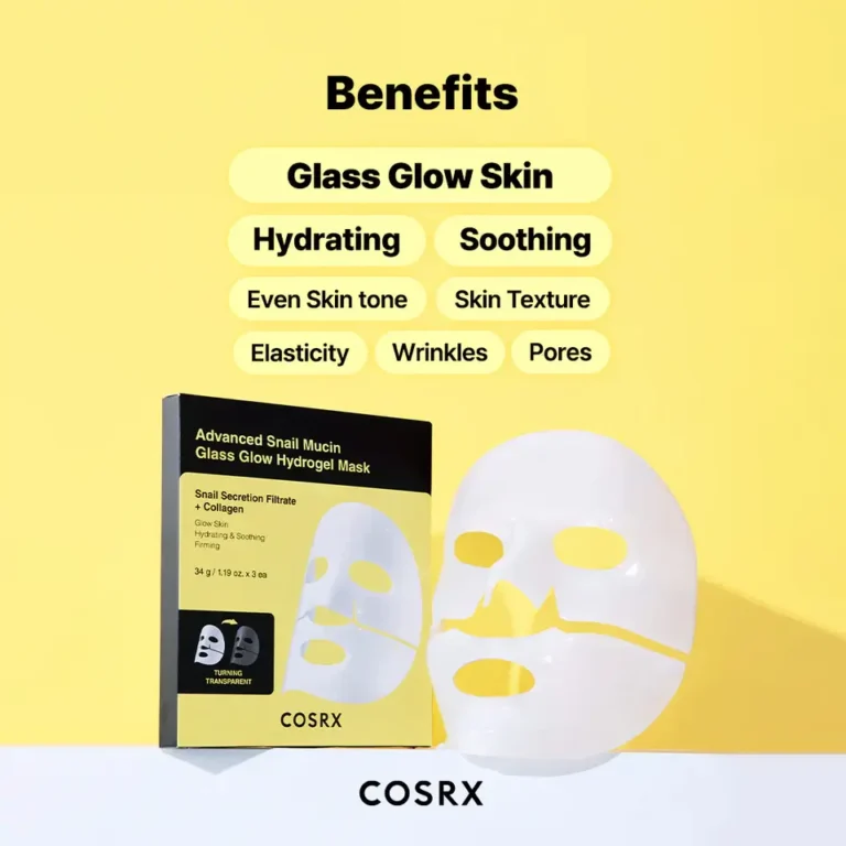 Cosrx Advanced Snail Mucin Glass Glow Hydrogel Mask – 3ea
