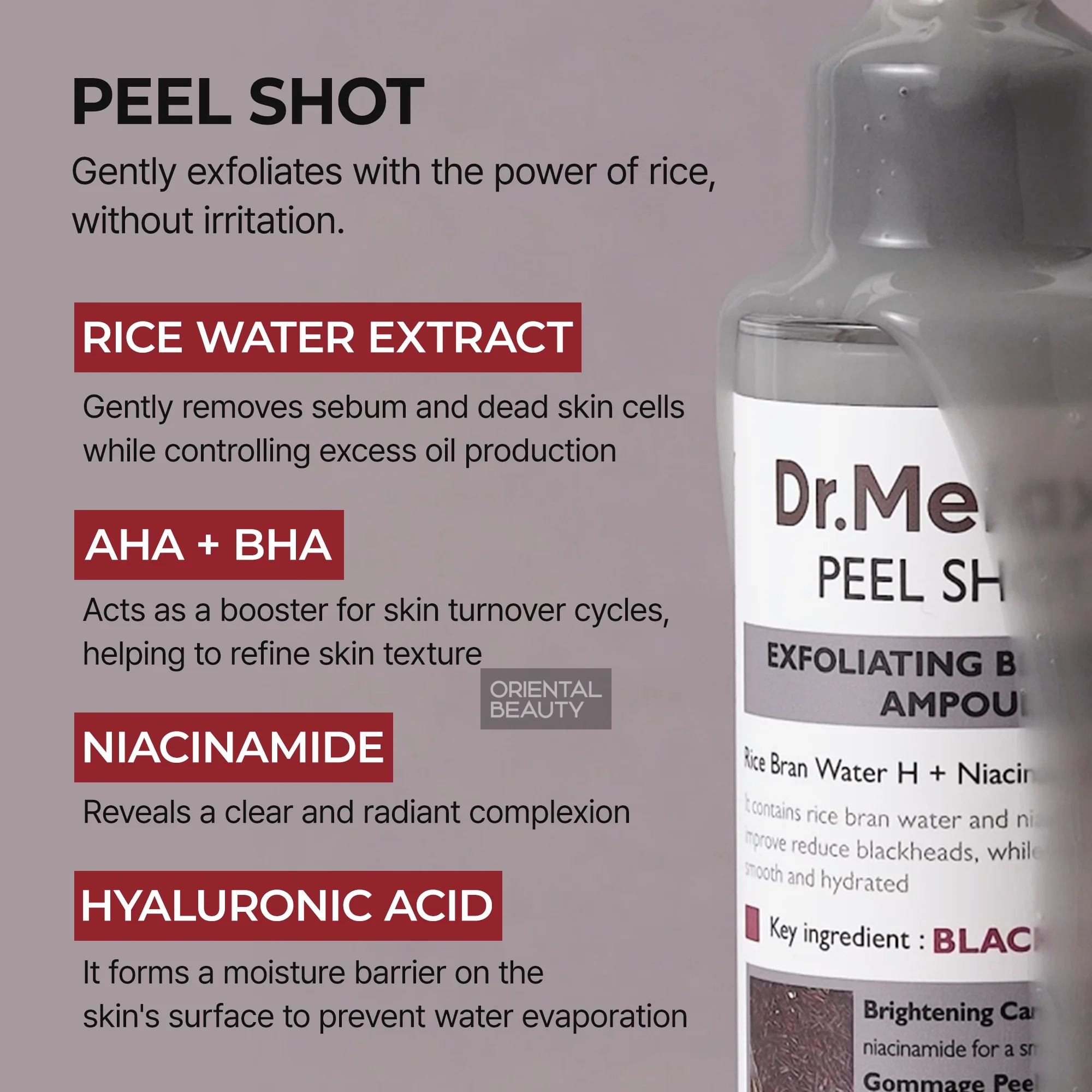 Dr.Melaxin Peel Shot Exfoliating Black Rice Ampoule 80ml
