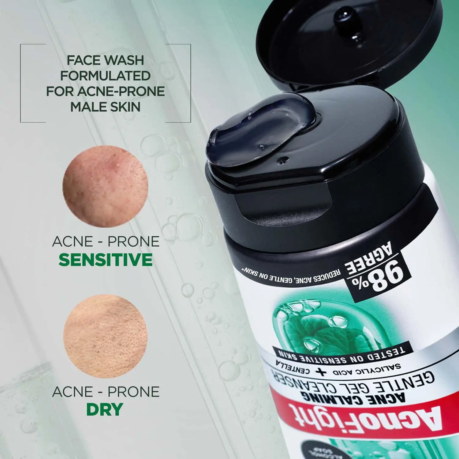 Garnier Men Acno Fight Acne Calming Gentle Gel Cleanser (100g | India)