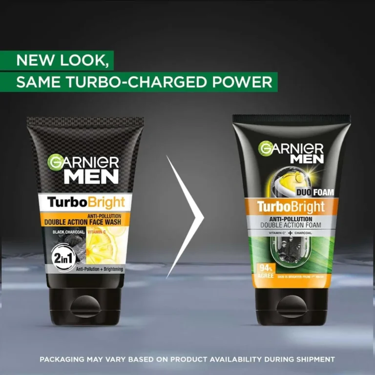Garnier Men Turbo Bright Double Action Face Wash (100g | India)