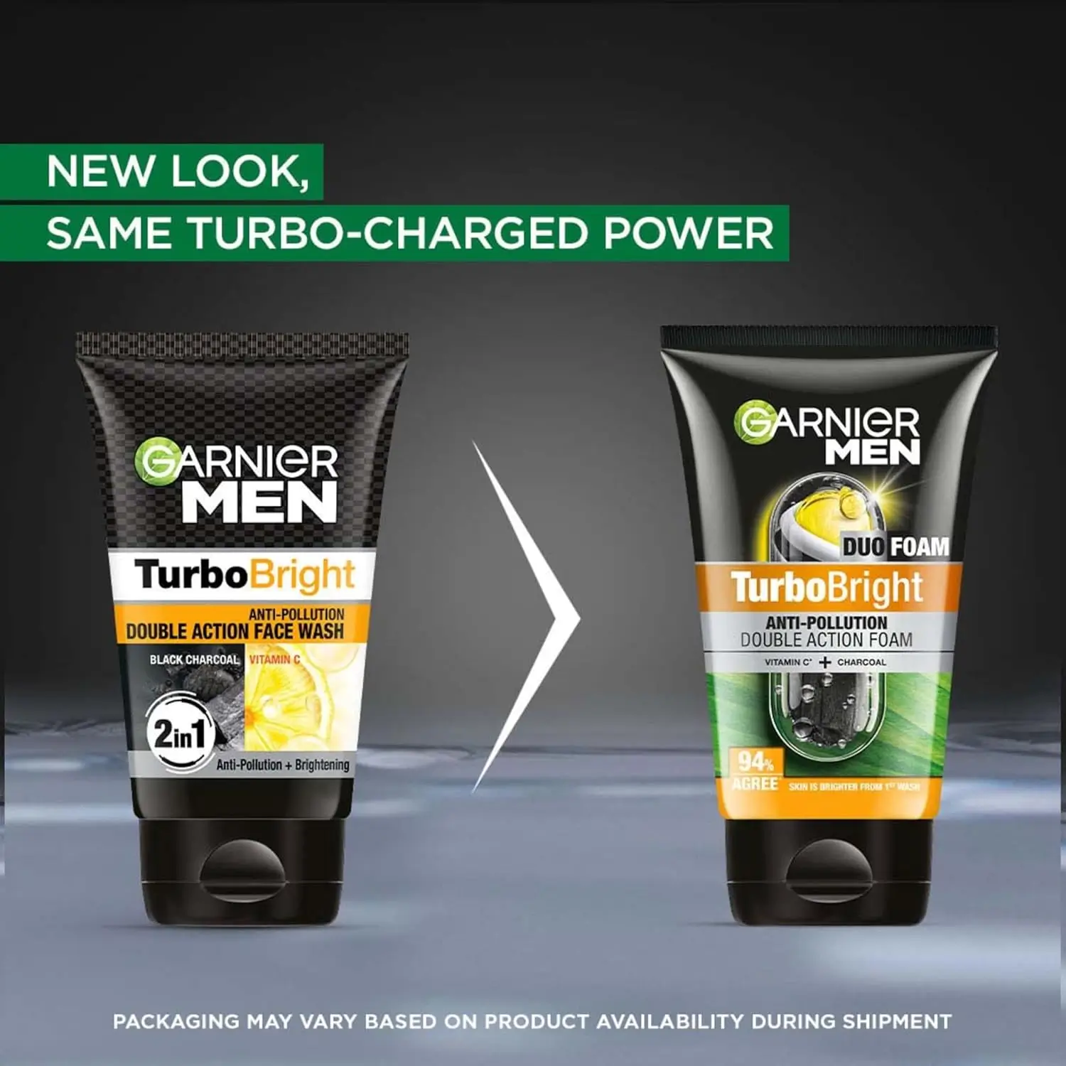 Garnier Men Turbo Bright Double Action Face Wash (100g | India)