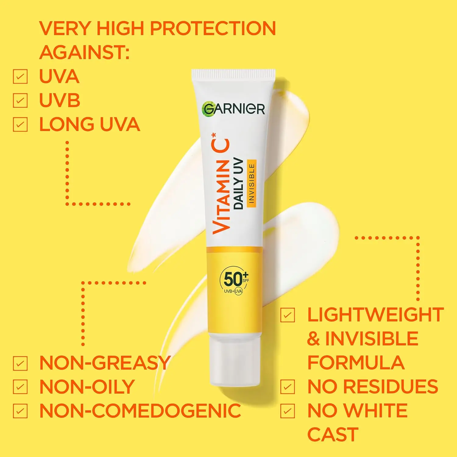 Garnier Vitamin C Daily UV Brightening Fluid Invisible SPF50+ 40ml