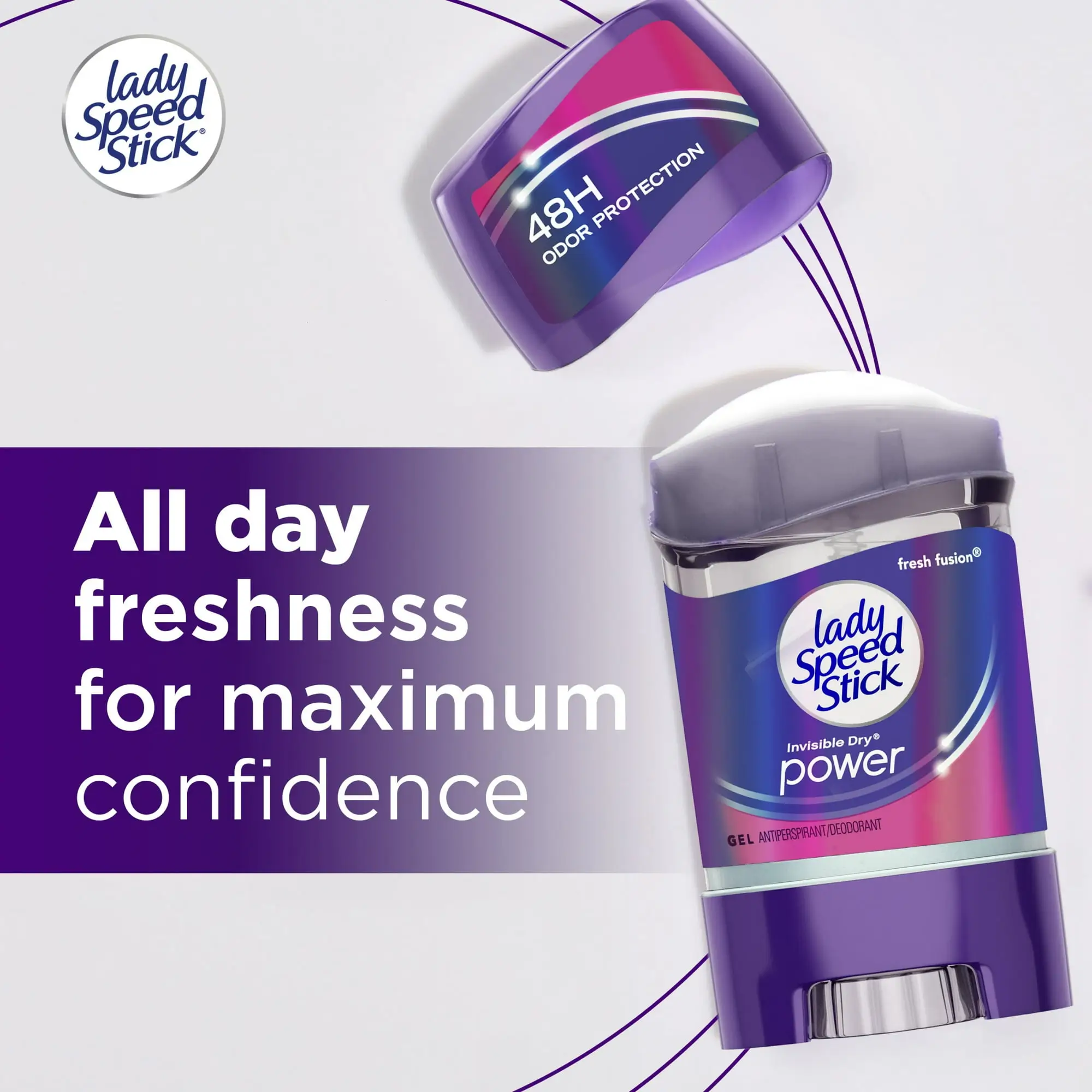 Lady Speed Stick Invisible Dry Power Antiperspirant Deodorant Gel Fresh Fusion – 65g