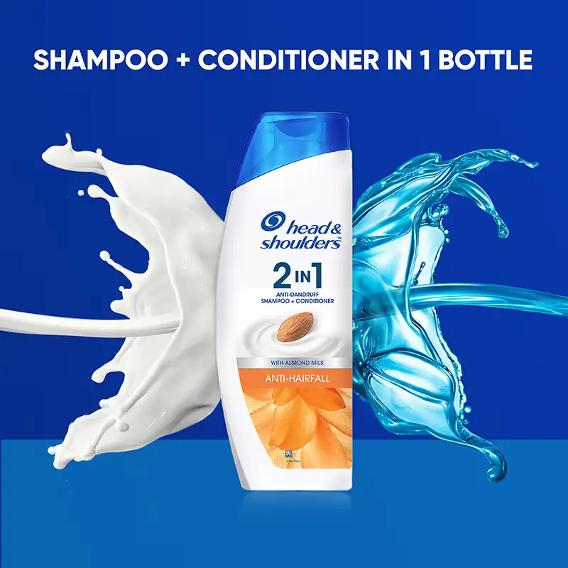 Head & Shoulders Anti Hairfall 2 in 1 Anti Dandruff Shampoo + Conditioner (340ml | India)