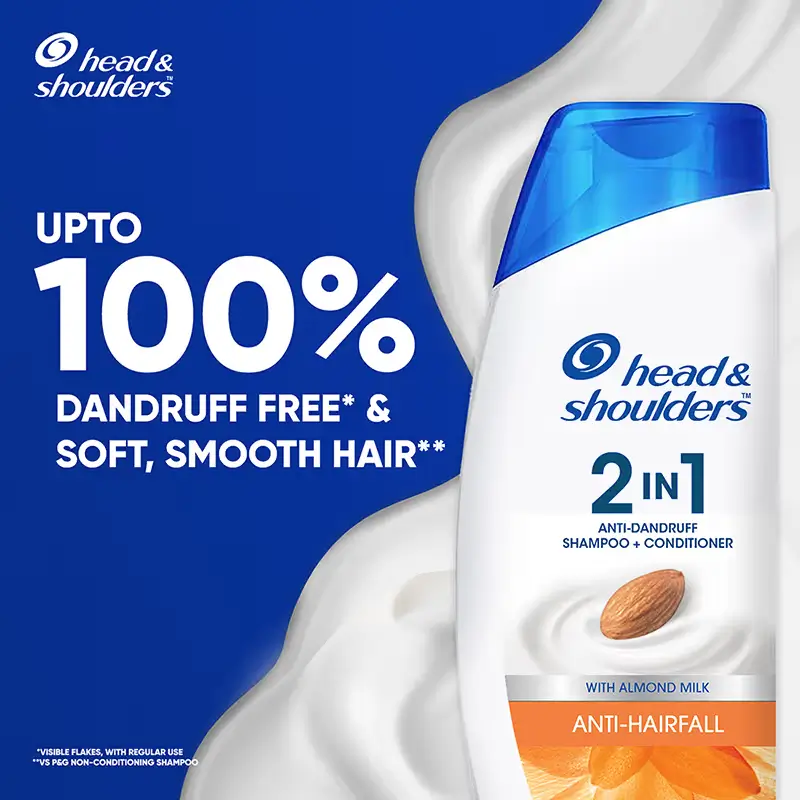 Head & Shoulders Anti Hairfall 2 in 1 Anti Dandruff Shampoo + Conditioner (340ml | India)