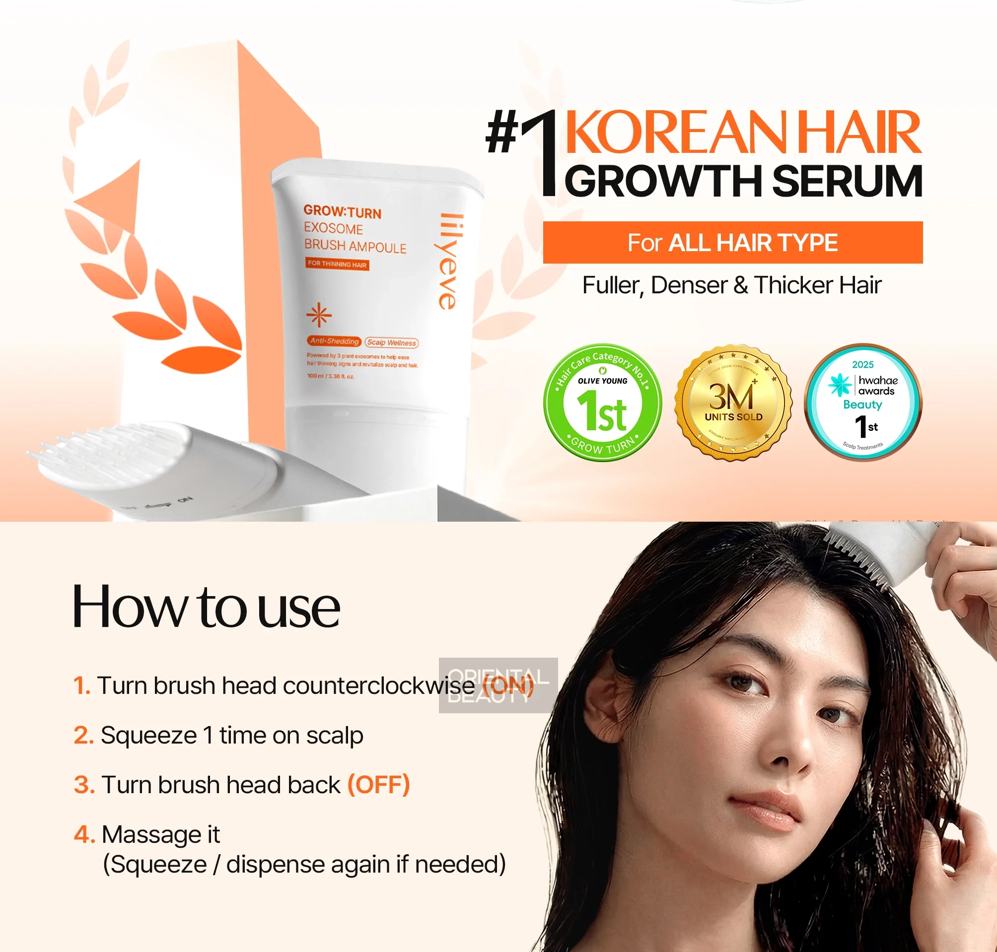 LIlyeve Grow:Turn Exosome Brush Ampoule 100ml
