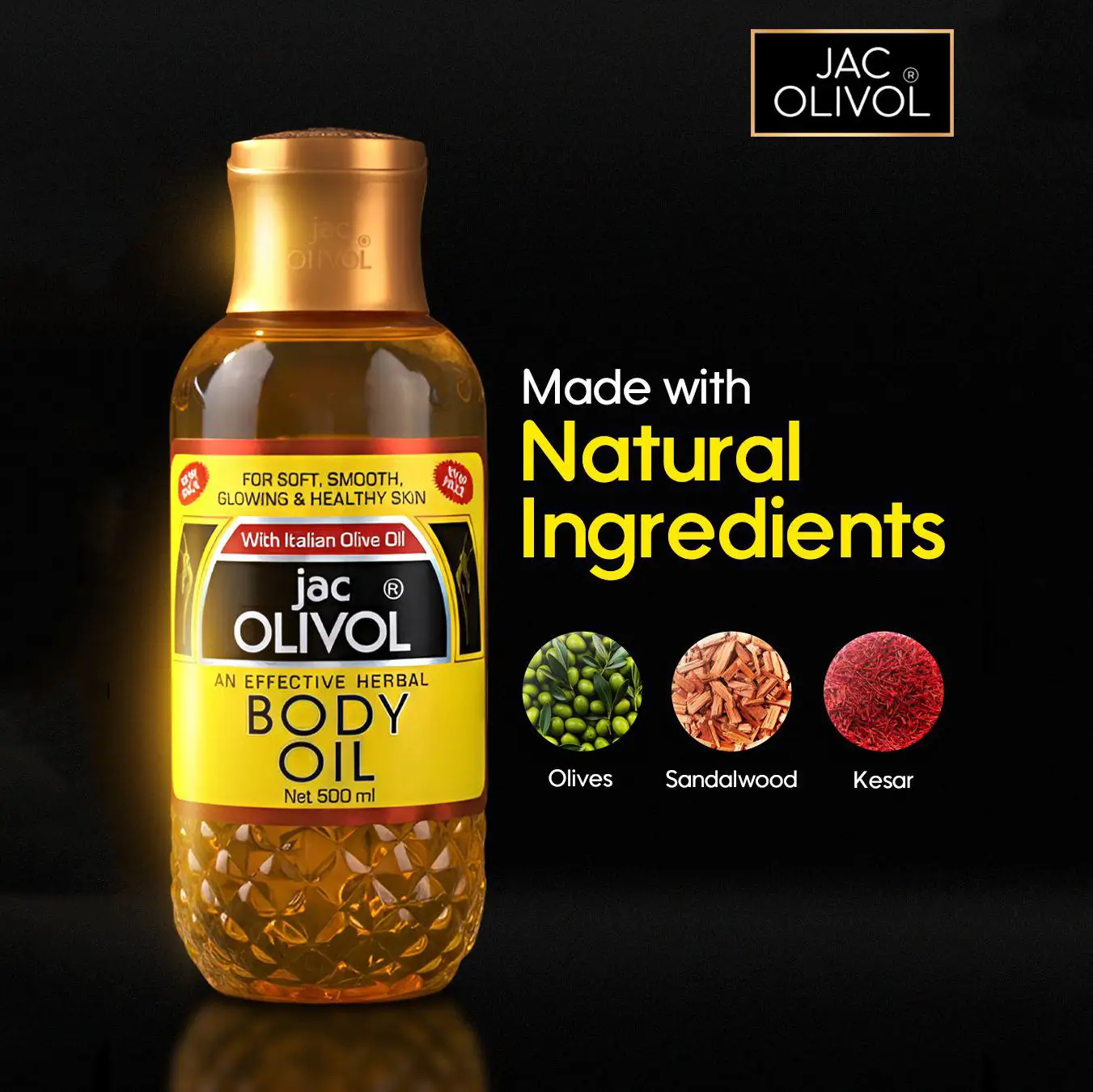 JAC Olivol Body Oil (500ml | India)