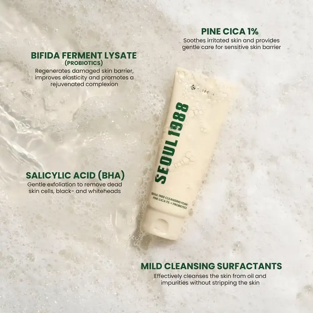 KSECRET SEOUL 1988 Cleansing Foam: Pine Cica 1% + Probiotics 150ml