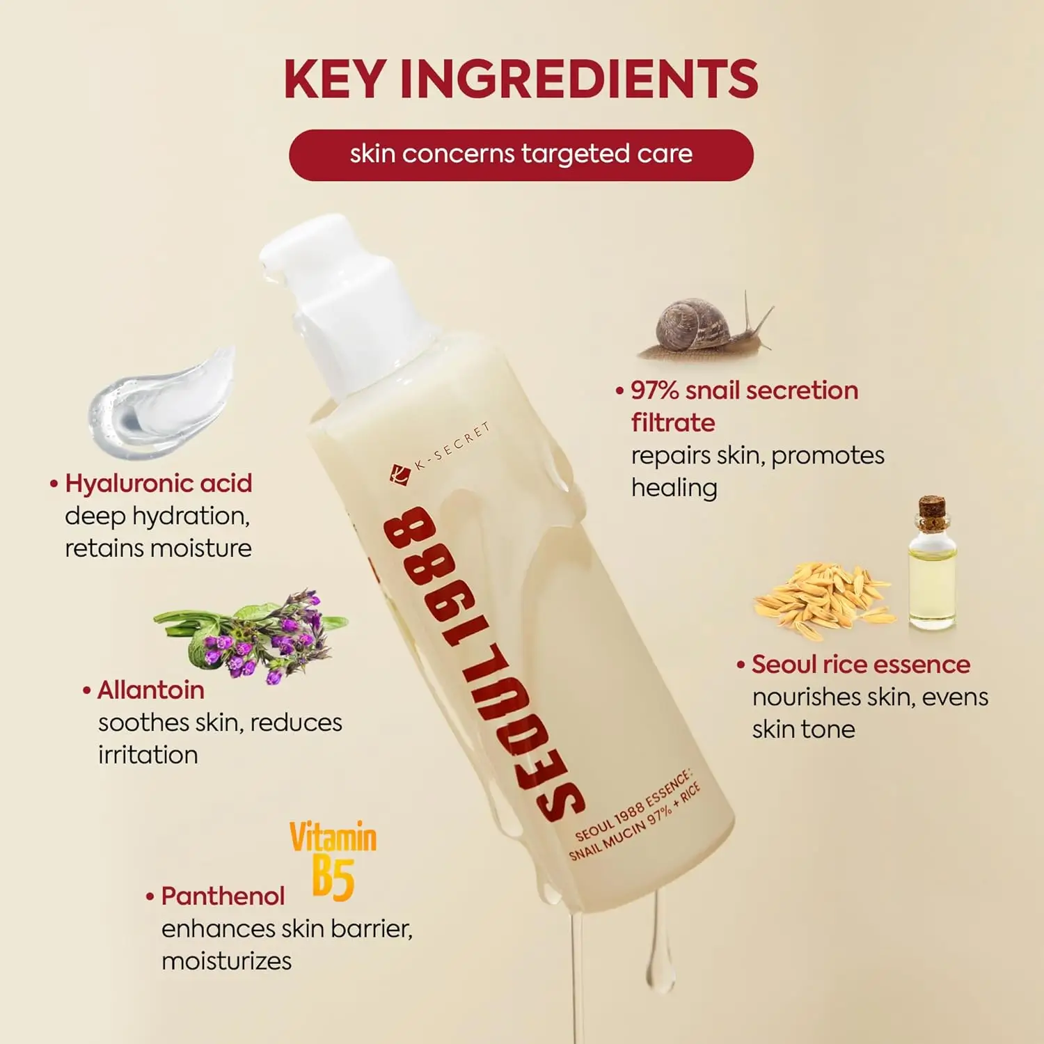 KSecret Seoul 1988 Essence: Snail Mucin 97% + Rice