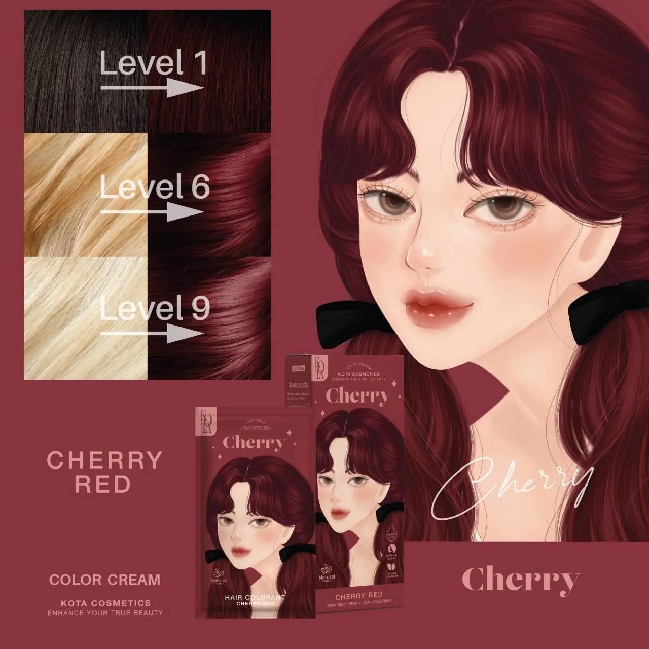 Kota Cosmetics Hair Color Cream – Cherry