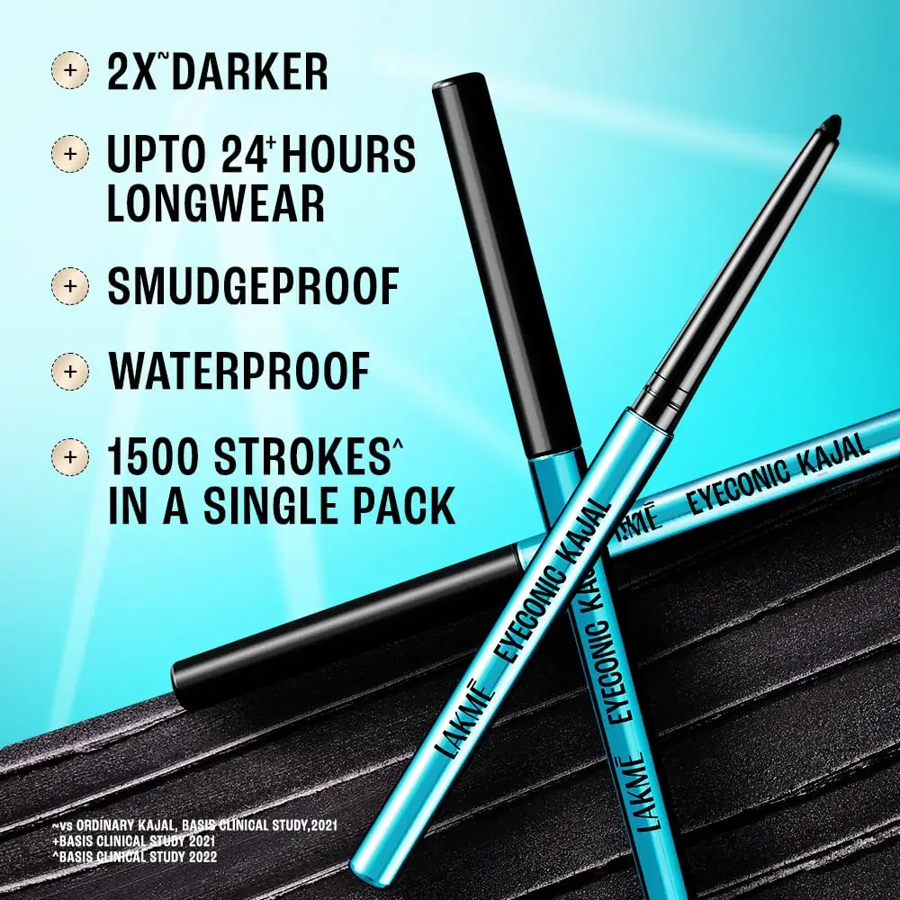 Lakme 9 to 5 Eyeconic Kajal Twin Pack – Deep Black