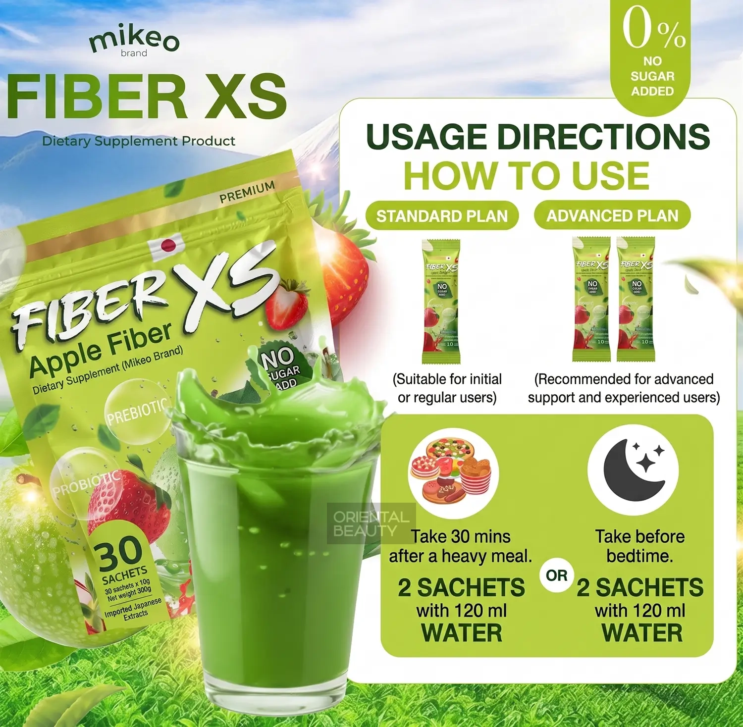 MIKEO Fiber XS Dietary Supplement – 30 Sachets