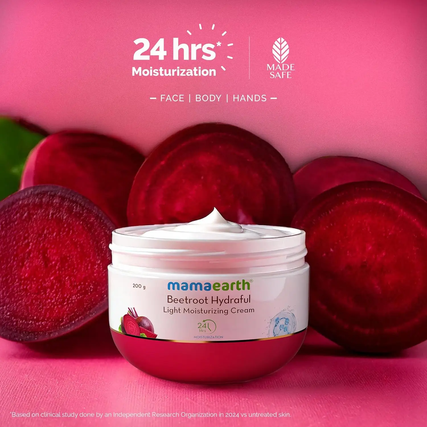 Mamaearth Beetroot Hydraful Light Moisturizing Cream (200g | India)