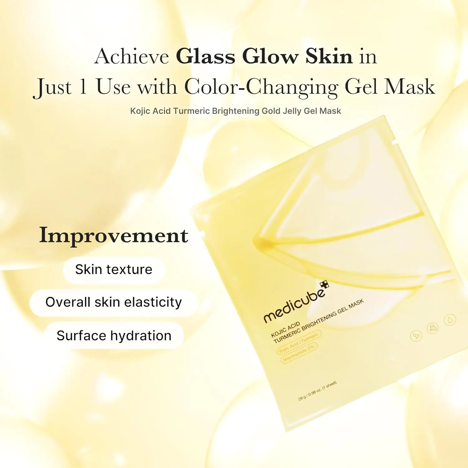 Medicube Kojic Acid Turmeric Brightening Gel Mask – 4pcs Box