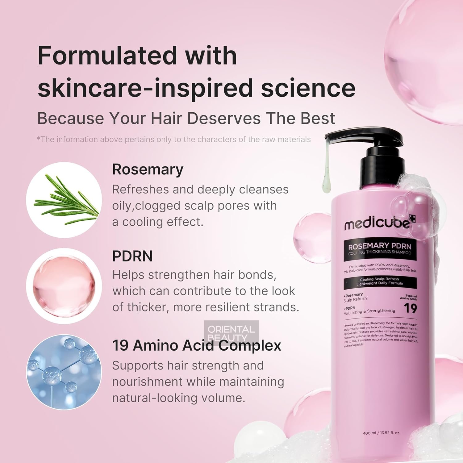 Medicube Rosemary PDRN Cooling Thickening Shampoo 400ml