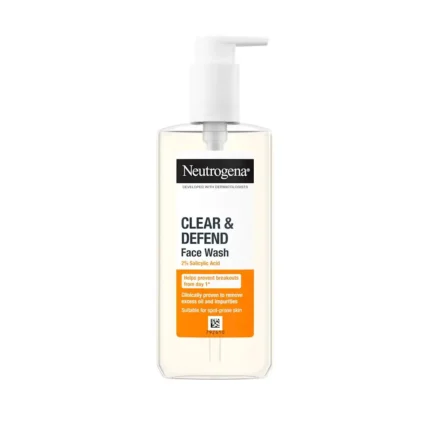 Neutrogena Clear & Defend 2% Salicylic Acid Face Wash (200ml | Italy)
