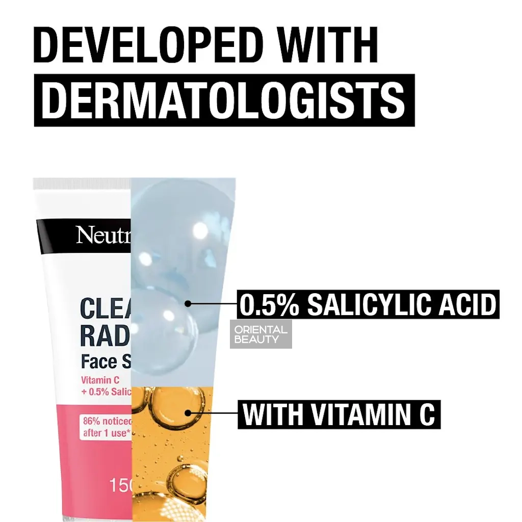 Neutrogena Clear & Radiant Daily Face Scrub (150ml | France)