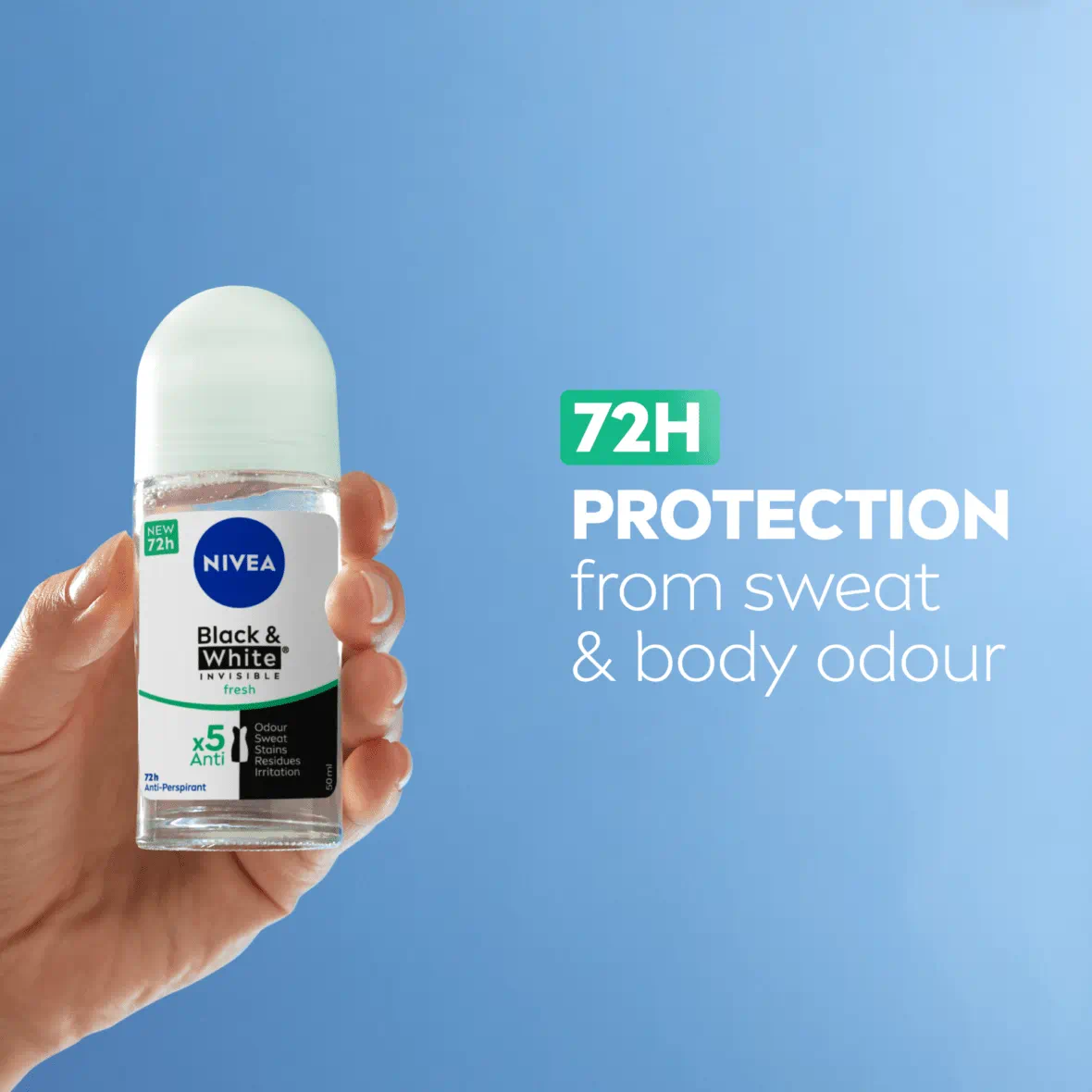 Nivea Black & White Invisible Active Fresh Roll-On 50ml