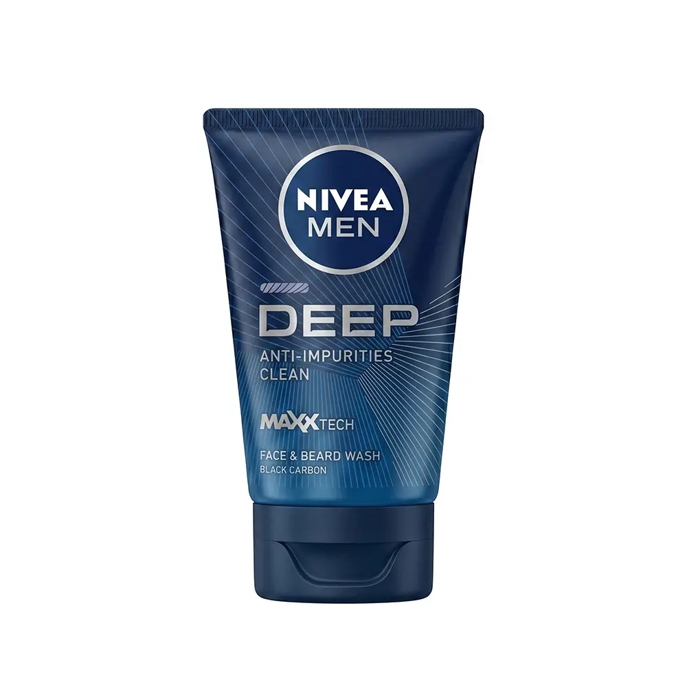 NIVEA Men Deep Anti-Impurities Clean Face & Beard Wash (100ml | Italy)