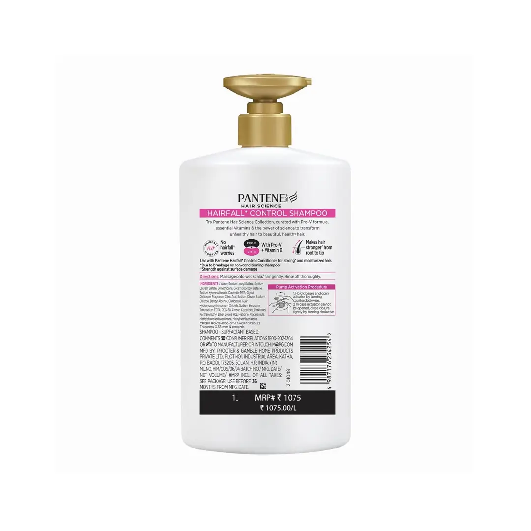 PANTENE Hair Science Hairfall Control Shampoo (1000ml | India)