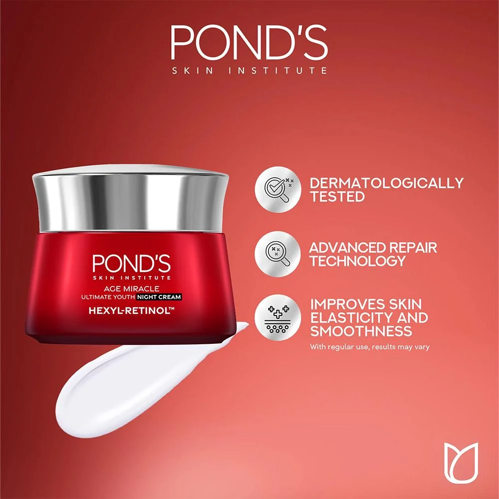 Pond’s Age Miracle Ultimate Youth Night Cream Hexyl-Retinol (45g | Thailand)