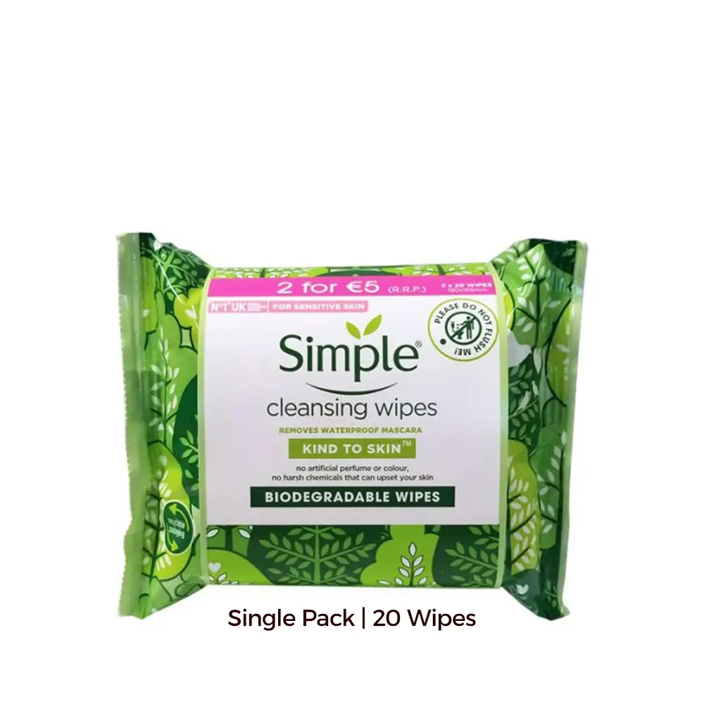 Simple Cleansing Wipes – 20 Wipes