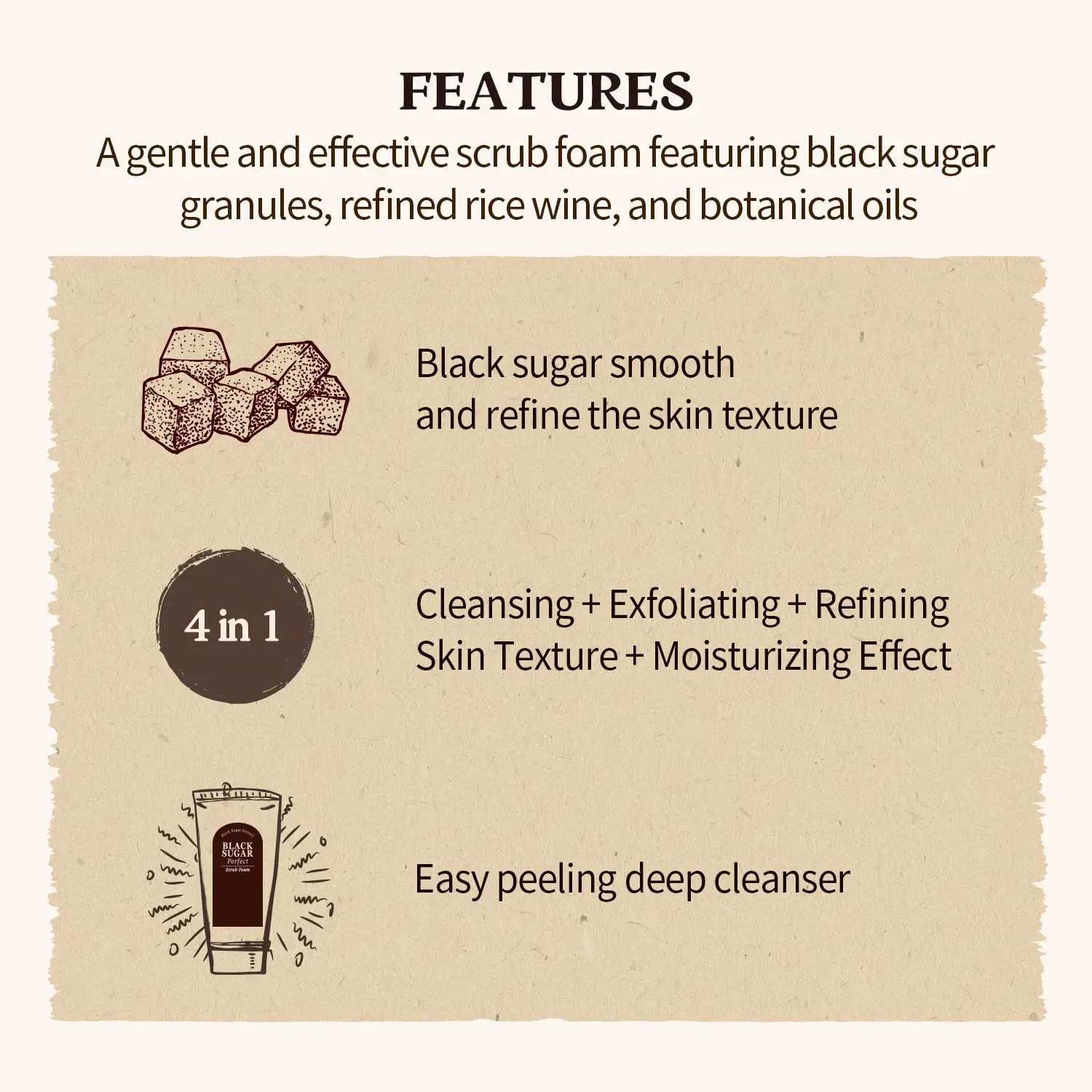 Skinfood Black Sugar Perfect Scrub Foam 180g