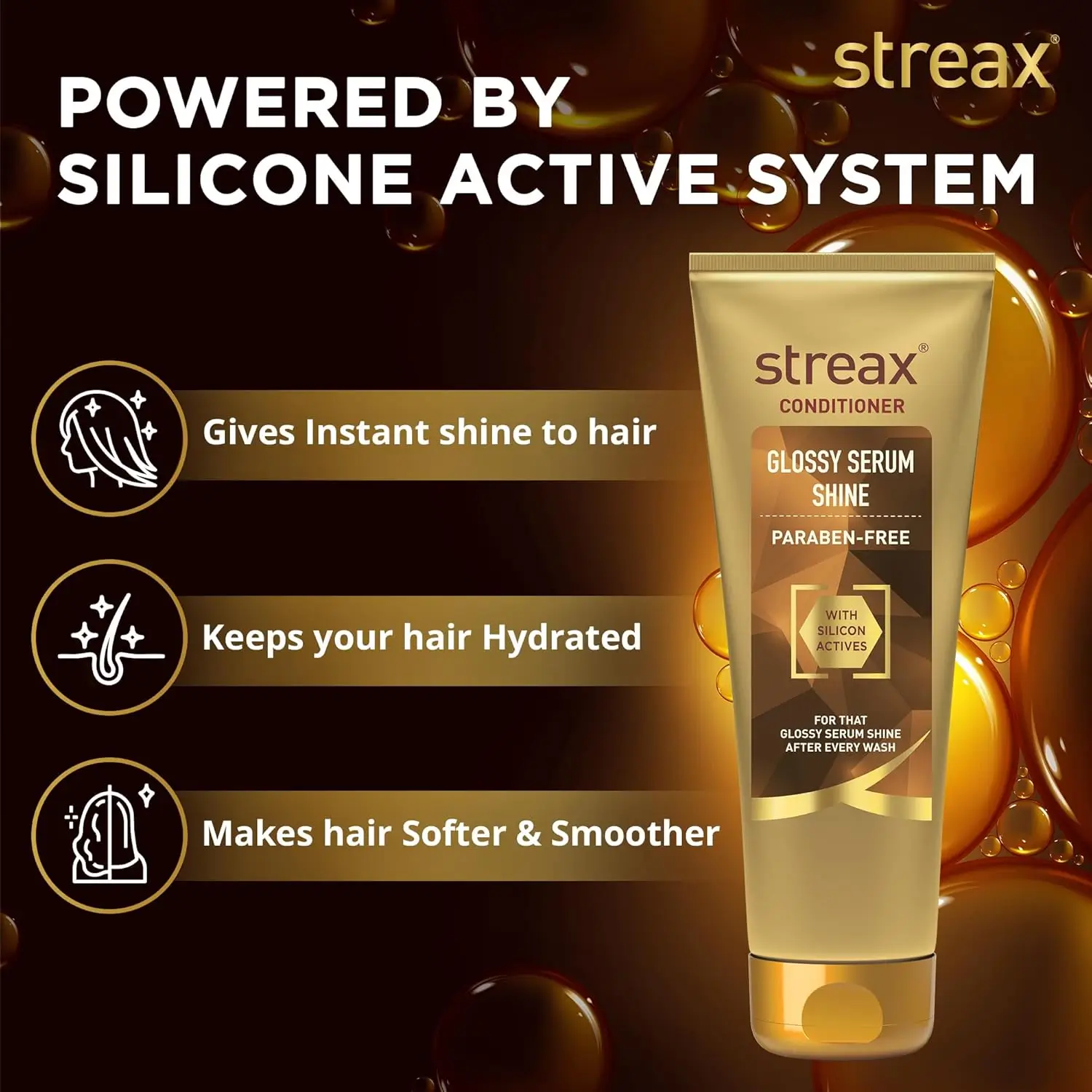 Streax Glossy Serum Shine Conditioner (240ml | India)