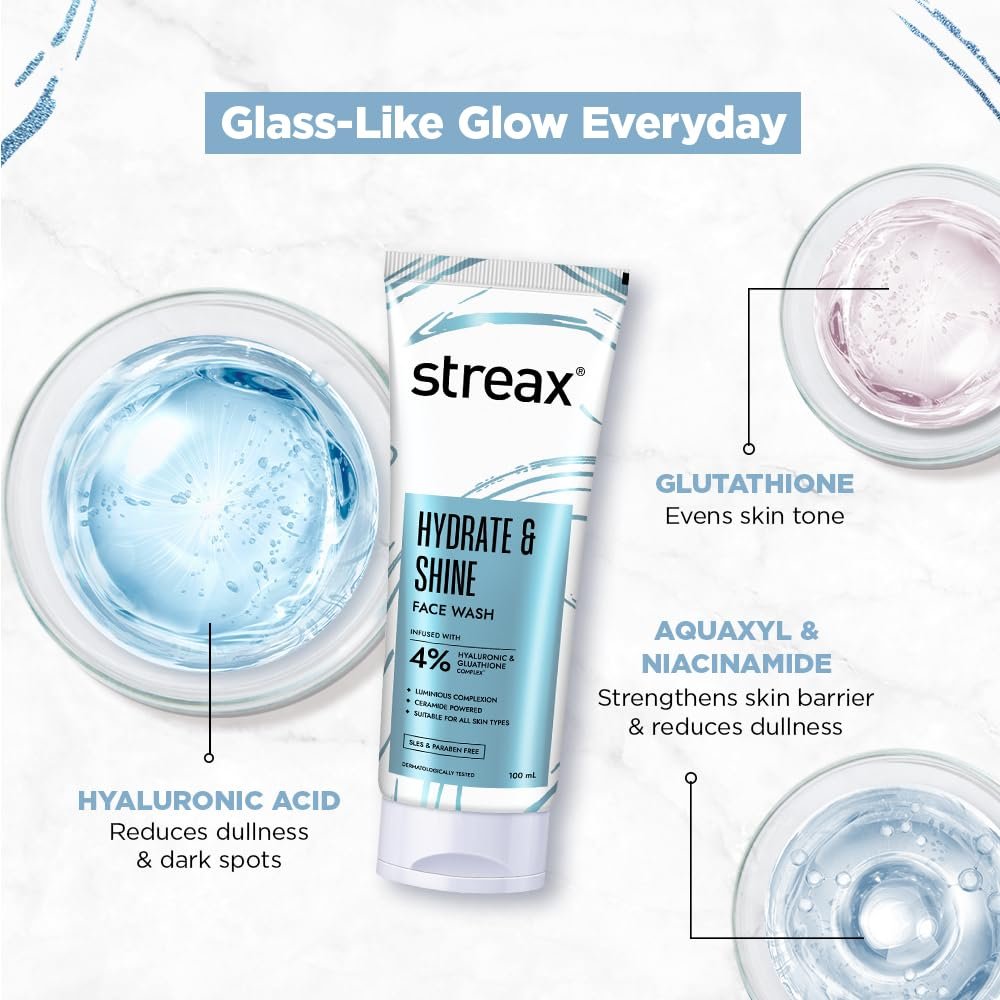 Streax Hydrate & Shine Face Wash (100ml | India)