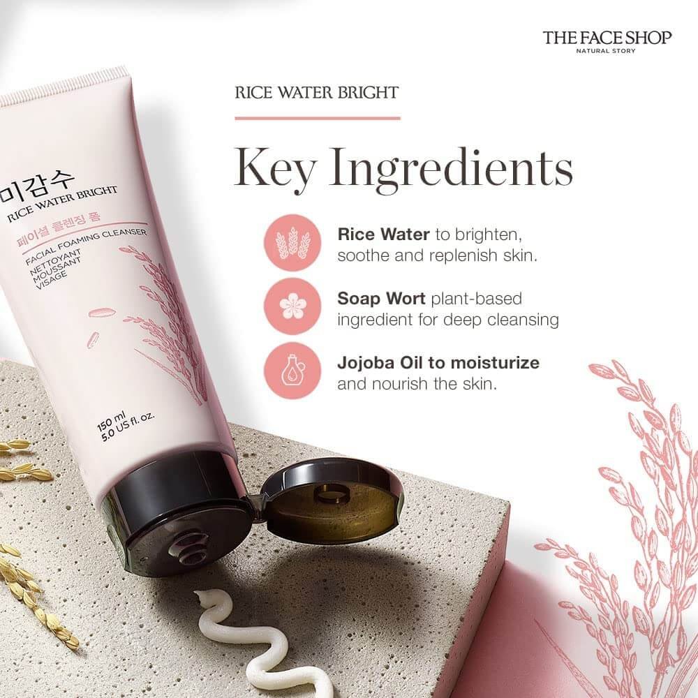 THE FACE SHOP Rice Water Bright Foaming Cleanser 150ml