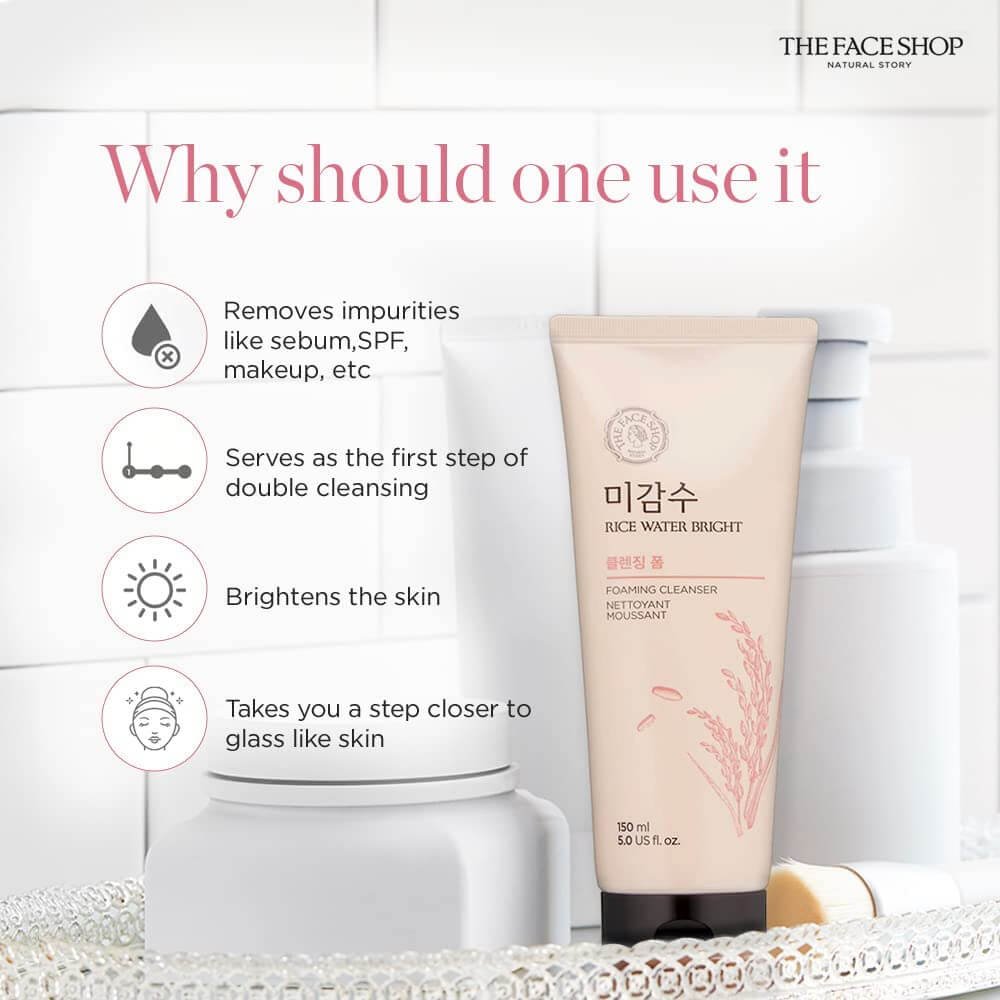 THE FACE SHOP Rice Water Bright Foaming Cleanser 150ml
