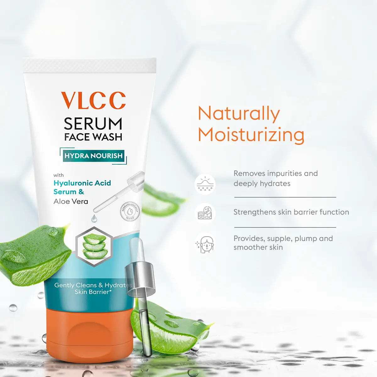 VLCC Hydra Nourish Serum Face Wash with Hyaluronic Acid & Aloe Vera
