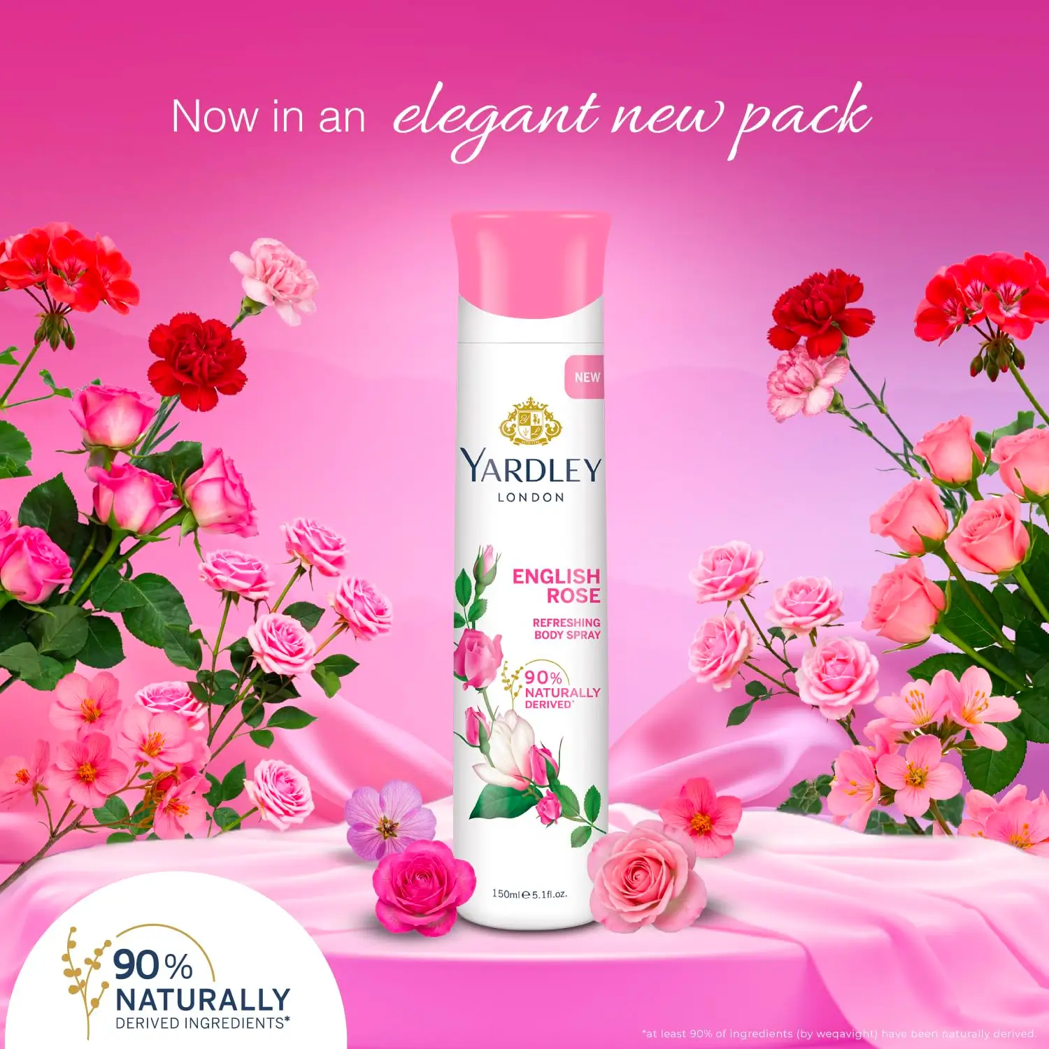 Yardley London English Rose Refreshing Deodorant Body Spray For Women 150ml