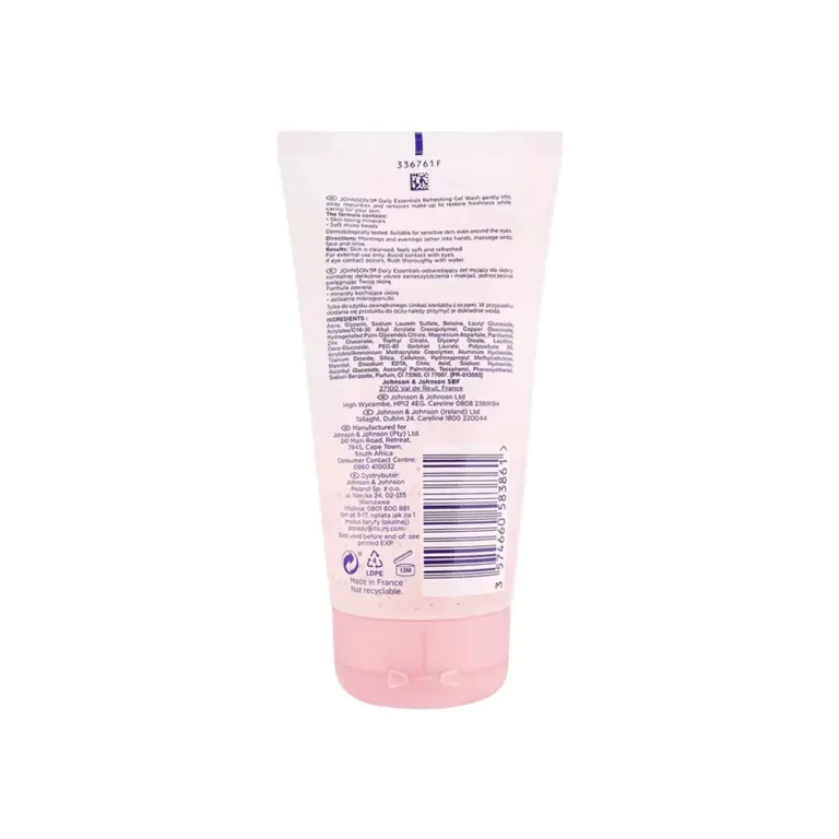 JOHNSON’S Face Care Daily Essentials Refreshing Gel Wash (150ml | France)